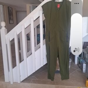 Nike Olive  Green Bonded Women's Jumpsuit Sz S EUC
